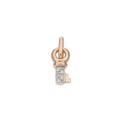 14K Gold Rose 5x10mm Diamond Key Charm