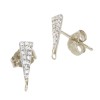 3x11mm 14K Gold White Diamond Triangle Earring Pair with Ring