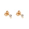 2.5mm Rose 14K Gold Diamond Stud Earring Pair
