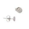 14K Gold White 4.8mm Pave Diamond Round Disc Stud Earrings