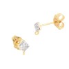 3.2mm 14K Gold Yellow Diamond Earring Pair with Jump Ring