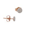 14K Gold Rose 4.8mm Pave Diamond Round Disc Stud Earrings