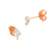 3.2mm 14K Gold Rose Diamond Earring Pair with Jump Ring