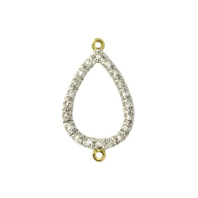 9.5x12mm 14K Gold Yellow Pear Shaped Divider with Pave Diamonds