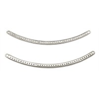 White 14K Gold 44mm Pave Diamond Curved Bar Necklace Pendant Centerpiece