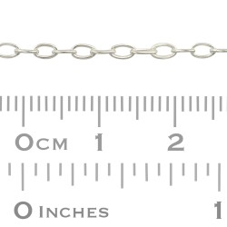 2.0mm Sterling Silver Smooth Elongated Oval Link Cable Chain