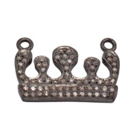 24mm Oxidized Sterling Silver Crown with ??Cts of Diamond