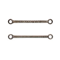 31x2mm Sterling Silver Pave Diamond Connector Bar