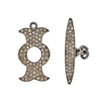 23mm Oxidized Sterling Silver Toggle with 0.94Cts of Diamond