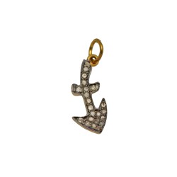 12mm Oxidized Sterling Silver Sagittarius Charm,0.33Cts of Diamond