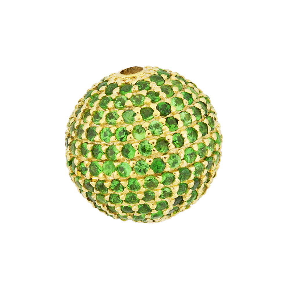12mm 14K Gold Tsavorite Round Ball Bead