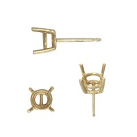 Round Standard Double Wire 4 Prong Setting for Solitaire Stud Earring