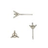 Round Single Wire Martini 3 Prong Setting for Solitaire Stud Earring