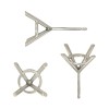 Round Single Wire Martini 4 Prong Setting for Solitaire Stud Earring