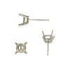Round Standard Double Wire 4 Prong Setting for Solitaire Stud Earring