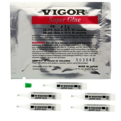 Vigor Super Glue, 5 Pack of 2ml Tubes
