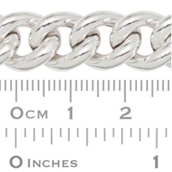 11.0mm Sterling Silver Hollow Lightweight Curb Chain