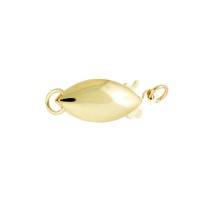 14K Gold 13x5.5mm Yellow Smooth Solid Fish Hook Clasp