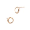 14K Gold Rose 7mm Round Loop Stud Earring