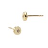 4.5mm 14K Gold Yellow Round Button Disc Stud Earring