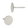 14K Gold White 8.0mm Flat Round Circle Disc Stud Earring