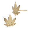 14K Gold Cannabis Leaf Stud Earring