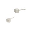 3.0mm 14K Gold White Cube Stud Earring