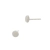 4.0mm 14K Gold White Round Button Disc Stud Earring