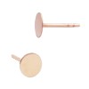 14K Gold Rose 6.0mm Flat Round Circle Disc Stud Earring