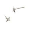 4.0mm 14K Gold White X Criss Cross Pointy Stud Earring