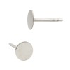 14K Gold White 6.0mm Flat Round Circle Disc Stud Earring