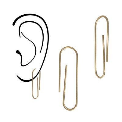 6x25mm 14K Gold Yellow Paper Clip Earwire Earring