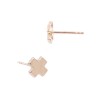 14K Gold Rose 6.0mm Flat X Criss Cross Stud Earring