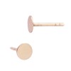 14K Gold Rose 4.0mm Flat Round Circle Disc Stud Earring