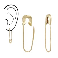 23x6mm 14K Yellow Gold Safety Pin