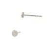3.0mm 14K Gold White Round Button Disc Stud Earring