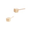3.0mm 14K Gold Rose Cube Stud Earring
