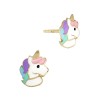 14K Gold Unicorn Multicolor Enamel Stud Earring