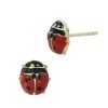 6x7mm 14K Yellow Gold and Enamel Ladybug Stud Earring