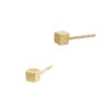 2.5mm 14K Gold Yellow Cube Stud Earring
