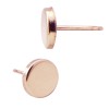 14K Gold Rose 6.0mm Flat Round Circle Disc Stud Earring