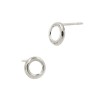 14K Gold White 7mm Round Loop Stud Earring