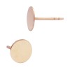 14K Gold Rose 8.0mm Flat Round Circle Disc Stud Earring