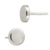 14K Gold White 5.5mm Flat Round Circle Disc Stud Earring
