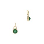 Round Emerald 2.5mm 14K Gold Bezel-Set Gemstone Charm
