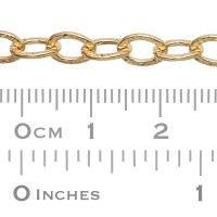 Gold Filled 5.0mm Flat Hammered Oval Link Cable Chain by Foot