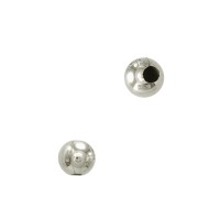 Sterling Silver Round Ball Smooth with Small Vertical Seam Bead with No Stones