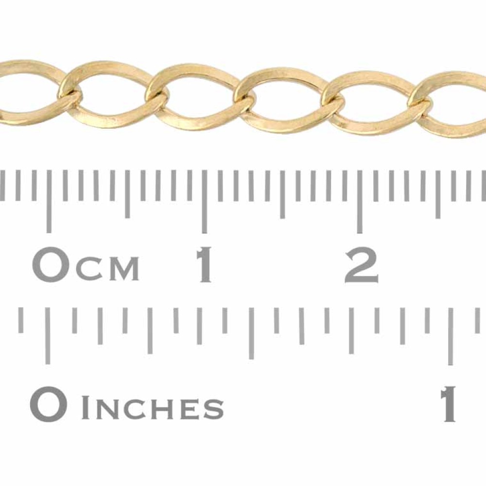 Gold Filled Yellow Flat/Diamond Cut 4.5mm Lightweight Flat Curb Chain