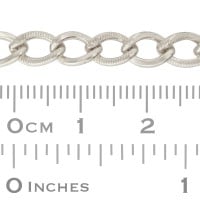 Sterling Silver Grey Rhodium 5.3mm Fancy Curb Chain with Alternating Smooth and Lined Links