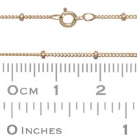 Curb Link 14K Gold Ready Made with Clasp Satellite Chain with Roundel Beads